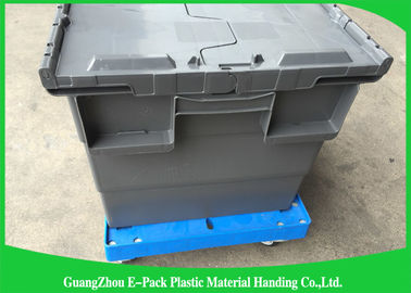 4つの車輪の重いDutyPlasticの移動トロッコ大きい容量の長い耐用年数612 * 412 * 145mm
