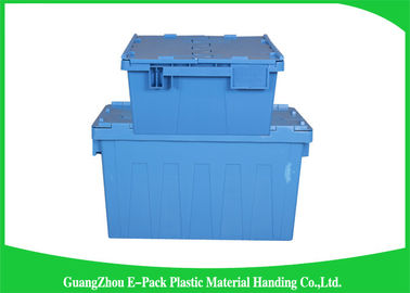 60Lプラスチック付けられたふたの容器頑丈で積み重ね可能な移動600 * 400 * 365mm