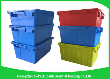 Customzizedのプラスチック移動箱は倉庫のためにふたの容器を付けた