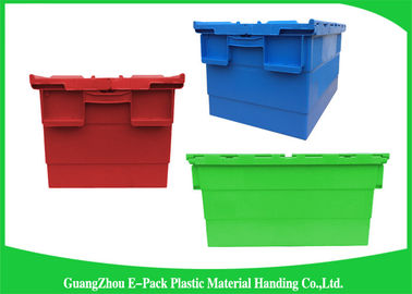 Customzizedのプラスチック移動箱は倉庫のためにふたの容器を付けた