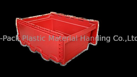 衝撃耐性PP プラスチック付着蓋容器 標準型トートボックス 600x400mm カスタマイズされた色と大きなロゴの印刷