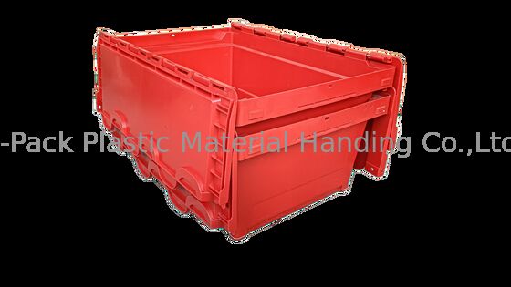 衝撃耐性PP プラスチック付着蓋容器 標準型トートボックス 600x400mm カスタマイズされた色と大きなロゴの印刷