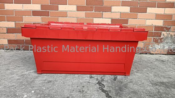 衝撃耐性PP プラスチック付着蓋容器 標準型トートボックス 600x400mm カスタマイズされた色と大きなロゴの印刷