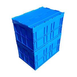 600*400*368 Mmの兵站学の折りたたみプラスチックの箱はふたの青い色を付けた