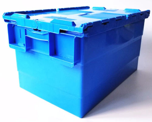 ブルー グレーのふたが付いている緑60Lプラスチック貯蔵容器