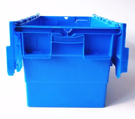 ブルー グレーのふたが付いている緑60Lプラスチック貯蔵容器