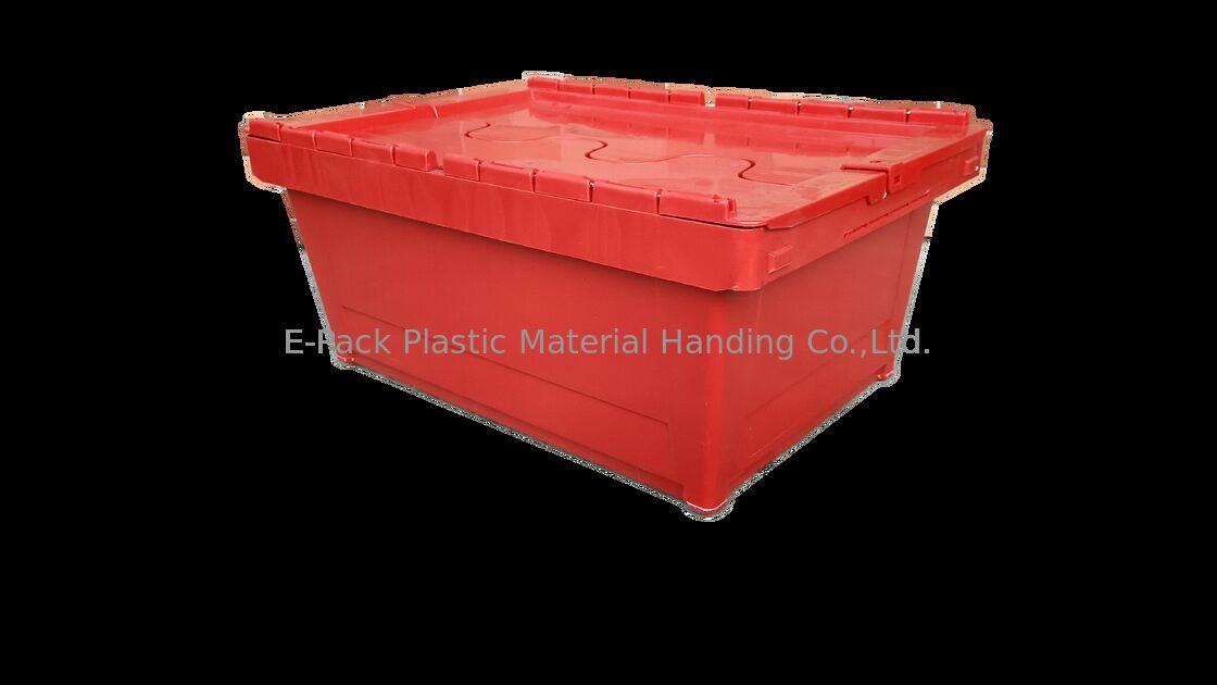 衝撃耐性PP プラスチック付着蓋容器 標準型トートボックス 600x400mm カスタマイズされた色と大きなロゴの印刷