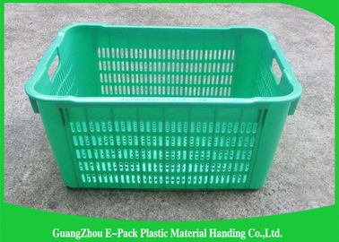 Standard Size Warehouse Plastic Food Crates For Supermarkets Light Storage
