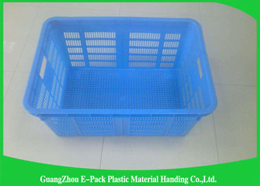 Standard Size Warehouse Plastic Food Crates For Supermarkets Light Storage