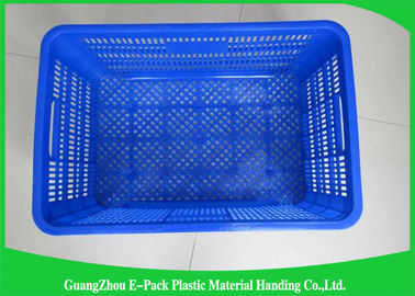 Standard Size Warehouse Plastic Food Crates For Supermarkets Light Storage