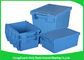 Colored Logistic  Plastic Attached Lid Containers Easy Stacking Long Service Life